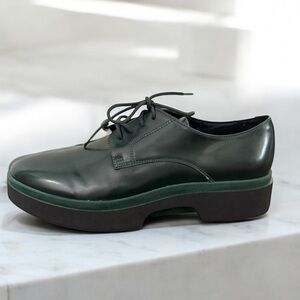 Geox Respira Dark Forest Green Derby’s Platform Oxfords
